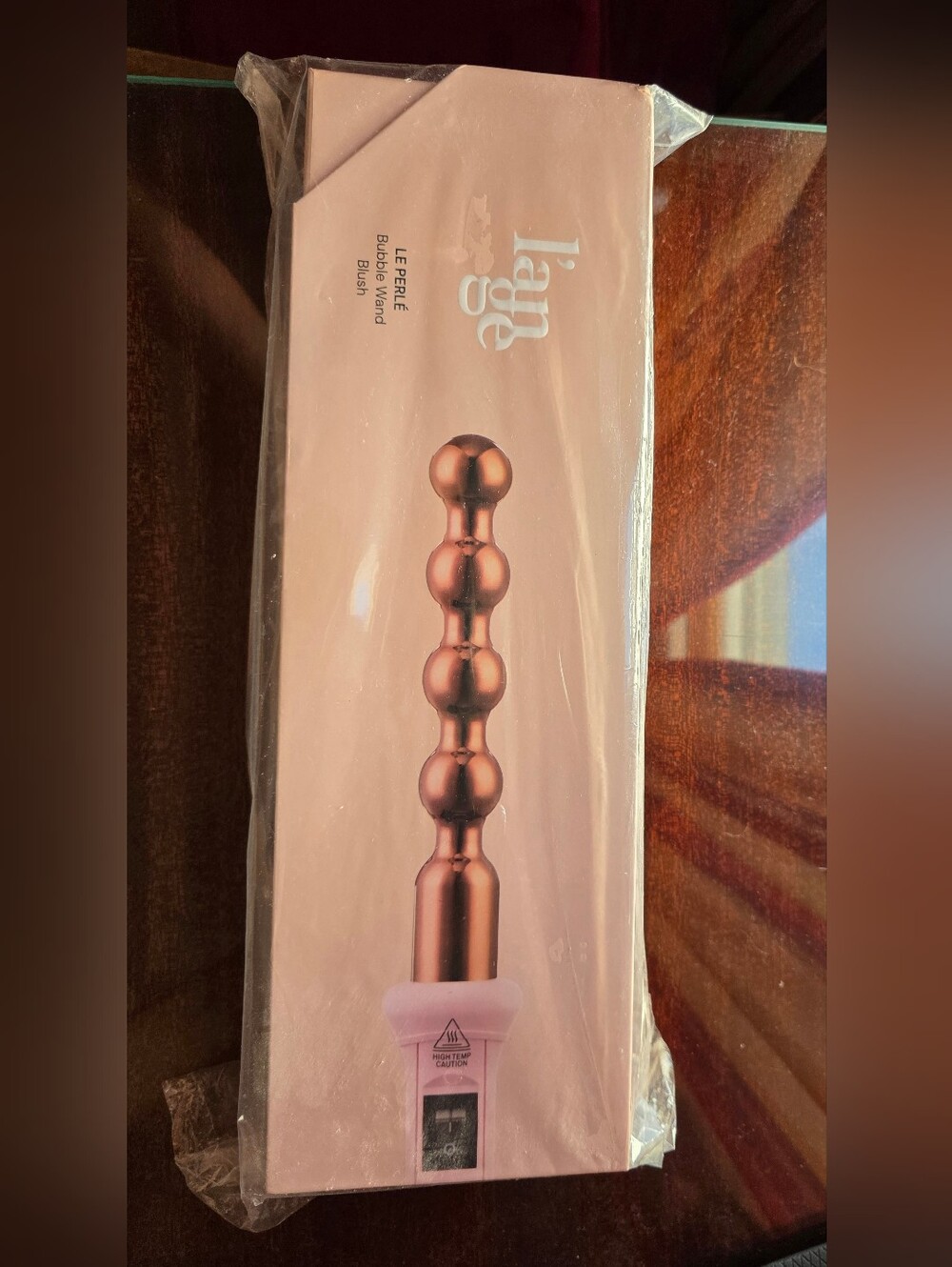 New In Box L'Ange LE PERLE Bubble Wand Beaded Wand Rose Gold